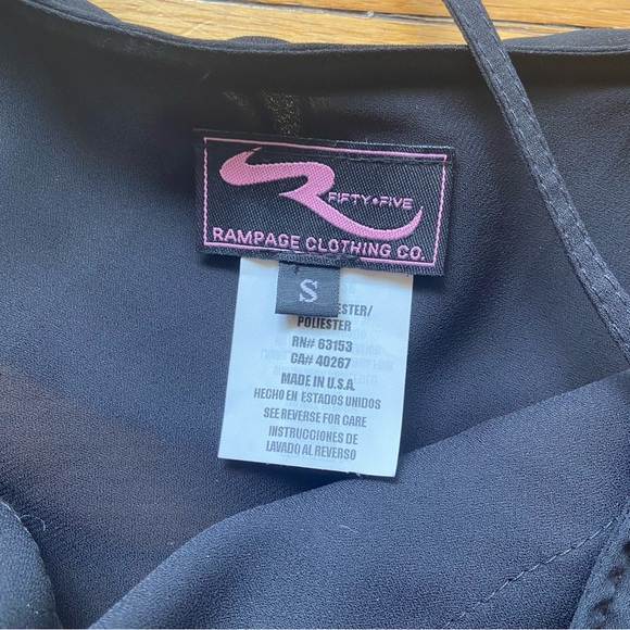 Vintage rampage 90s made in USA black ruffled asymmetrical grunge tank top - Picture 6 of 7